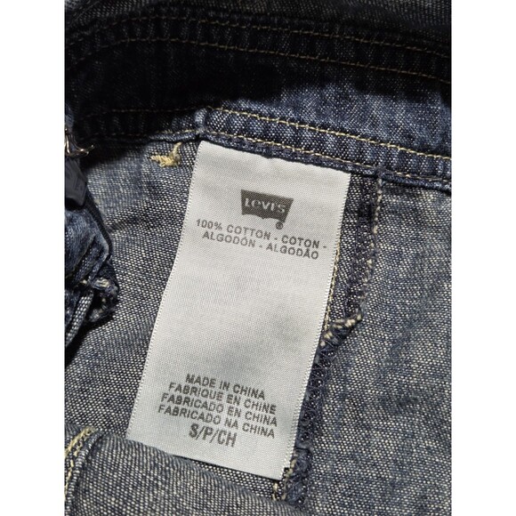 Levi's Women's Mini Overall Denim Dress Size Small/Petite Blue Straps Pockets - Picture 4 of 8